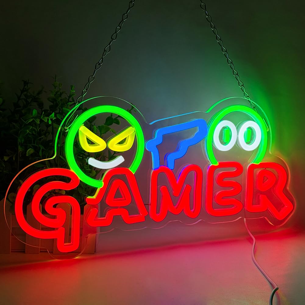 Party Games Baby Shower - ไฟนีออน LED สำหรับเกมเมอร์ ตกแต่งผนัง ปรับแต่งสีสันได้ โคมไฟนีออนสำหรับห้องเกม