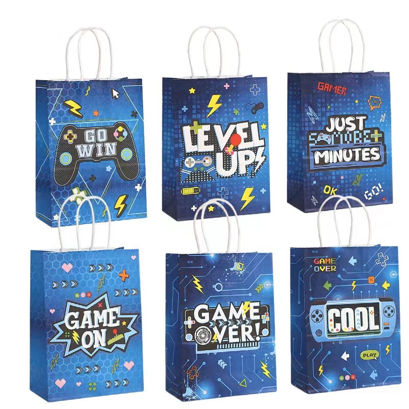 Party Games Easter For Kids - 6/24 ชิ้นวิดีโอเกมธีมกระดาษบรรจุของขวัญเกม Over Candy คุกกี้สําหรับเด็กวันเกิดเกม Night