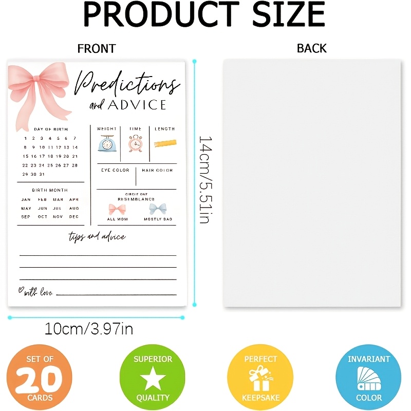การ์ดทำนายและคำแนะนำสำหรับเด็ก - Party Games Baby Shower บทวิจารณ์และราคา